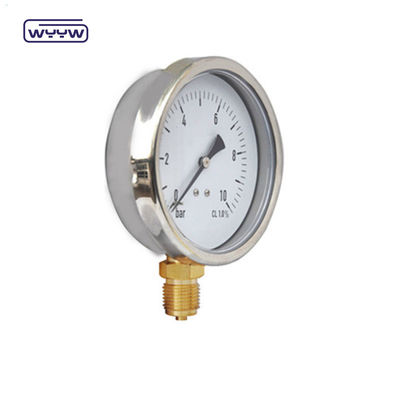 qualité  Bottom Mount Liquid Filled Pressure Gauge Standard EN 837-1 YTN-100 usine