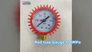 Manomètre à gaz 0,6 MPa, boîtier rouge
