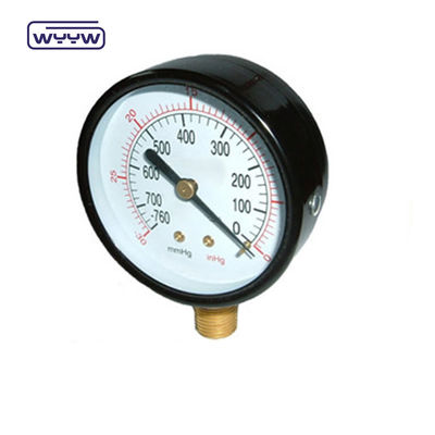 40 mm -100-0 Kpa Manomètre à vide Gauge Monture inférieure boîtier en acier avec connexion en laiton