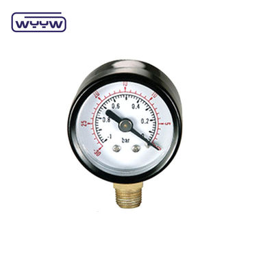 40 mm -100-0 Kpa Manomètre à vide Gauge Monture inférieure boîtier en acier avec connexion en laiton
