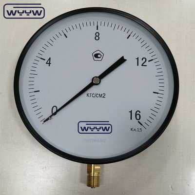 Taille du cadran 250mm fond M20X1.5 acier noir entreprise de manomètre de pression générale