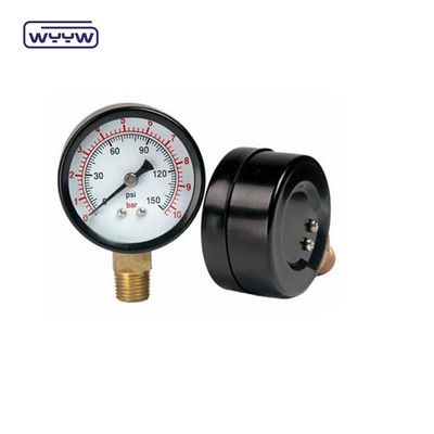 50 mm de haute qualité, manomètre à sec, boîtier en acier noir, manomètre hydraulique, manomètre à air