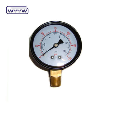50 mm de haute qualité, manomètre à sec, boîtier en acier noir, manomètre hydraulique, manomètre à air