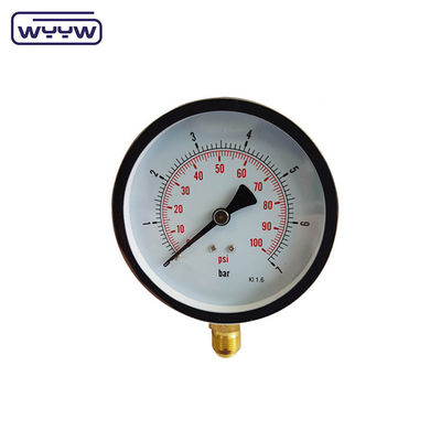 150 mm de haute qualité, manomètre à sec, boîtier en acier noir, manomètre hydraulique, manomètre de pression aérienne