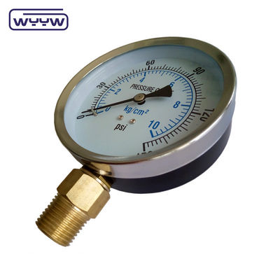 WYYW boîtier en fer de 100 mm MS manomètre de connexion au fond 16 bar