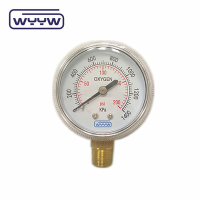 Prix d'usine 0-4000psi chrome à usage médical sans entrée de fond d'huile 50mm chrome cylindre d'oxygène manomètre de pression