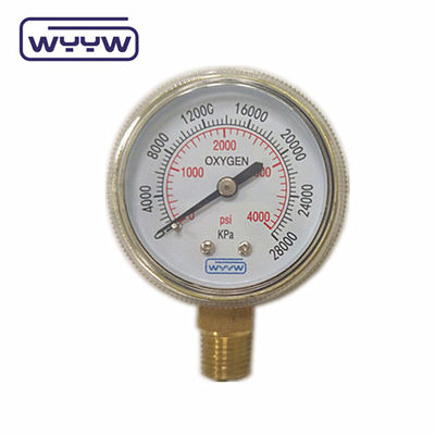 Prix d'usine 0-4000psi chrome à usage médical sans entrée de fond d'huile 50mm chrome cylindre d'oxygène manomètre de pression