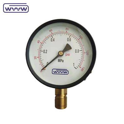 Manomètre à tubes de Bourdon de 100 mm, jauge de pression générale en acier au carbone