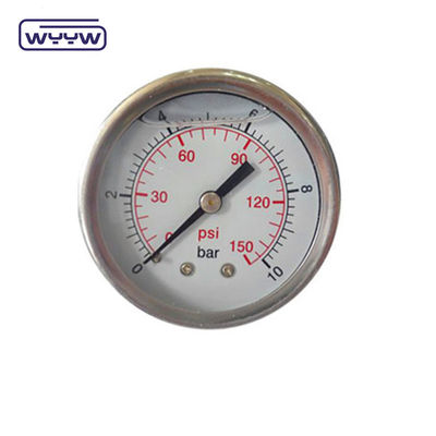 En837-1 63mm arrière tout en acier inoxydable cuivre bordeaux tubes jauge de pression 0-20bar/0-300psi 1/4 &quot;NPT fil