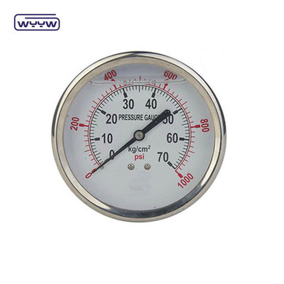 En837-1 63mm arrière tout en acier inoxydable cuivre bordeaux tubes jauge de pression 0-20bar/0-300psi 1/4 &quot;NPT fil