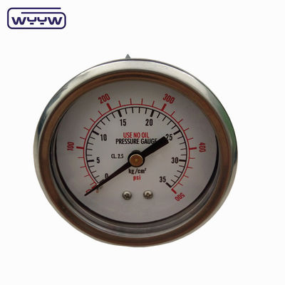 En837-1 63mm arrière tout en acier inoxydable cuivre bordeaux tubes jauge de pression 0-20bar/0-300psi 1/4 &quot;NPT fil