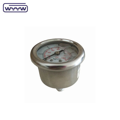 40mm centrifugeur arrière OEM 1/4 &quot;bsp npt 1,5 pouce visage glycérine rempli manomètre de pression