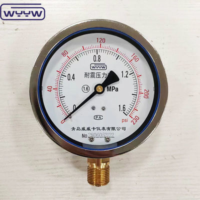 Nouveau produit boîtier chromé de la baïonnette 1/2 &quot;bsp barre d'entrée radiale psi 4&quot; manomètre de jauge de pression rempli de glycérine
