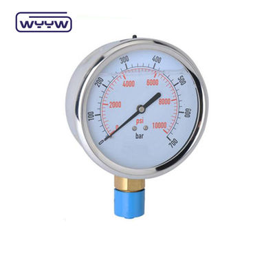Nouveau produit boîtier chromé de la baïonnette 1/2 &quot;bsp barre d'entrée radiale psi 4&quot; manomètre de jauge de pression rempli de glycérine