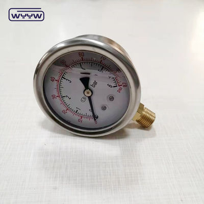 EN837-1 Glycérine 63mm 1psi 0- 600 Psi Npt 1/4 Jauge de pression remplie d'huile