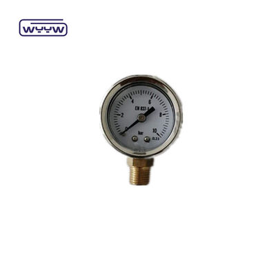 40 mm cadran ss304 cas de type pointeur de tube bourodon vertical 0-10bar / psi jauge de pression remplie d'huile 1-1/2