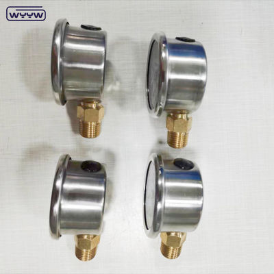 40 mm cadran ss304 cas de type pointeur de tube bourodon vertical 0-10bar / psi jauge de pression remplie d'huile 1-1/2