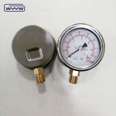 Acier inoxydable 63 mm connexion radiale huile de glycérine remplie 600 bar jauge de pression hydraulique