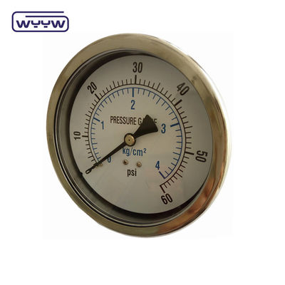 Manomètre de pression anti-vibration à huile axiale de 100 mm