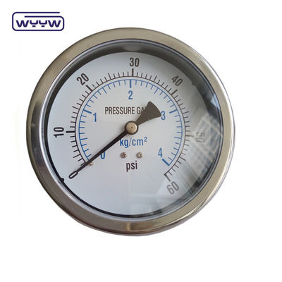 Manomètre de pression anti-vibration à huile axiale de 100 mm