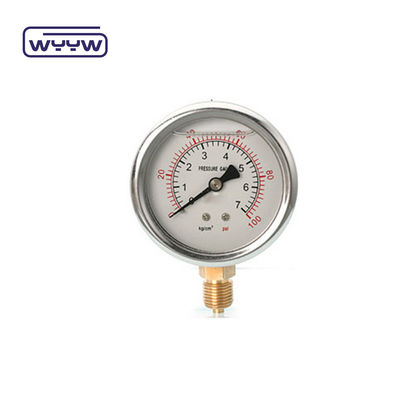 Manomètre de pression de glycérine 100 mm Préciomètre de pression inférieure pour le pétrole et le gaz
