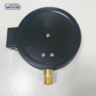 1.6MPa boîtier en acier noir 1/2&quot;bsp M20X1.5 6 pouces de contact électrique double manomètre à échelle jauge de pression prix