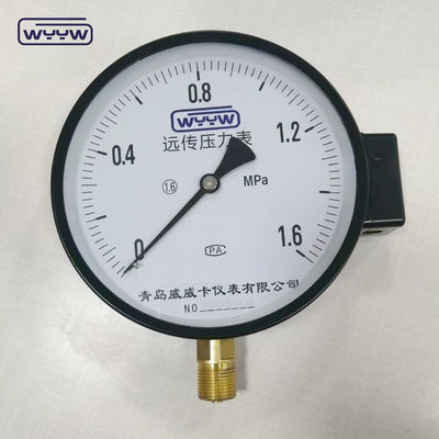 1.6MPa boîtier en acier noir 1/2&quot;bsp M20X1.5 6 pouces de contact électrique double manomètre à échelle jauge de pression prix