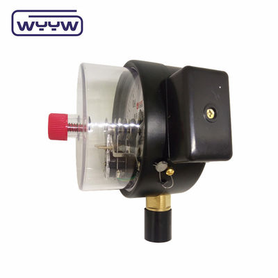 NO+NO Casse en acier noir 1.6MPa 100mm 380V Manomètre de contact électrique Manomètre de pression AC