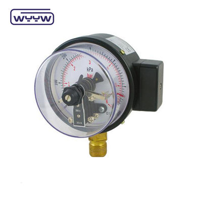 63 mm Le manomètre de pression électrique de contact connexion inférieure sans huile