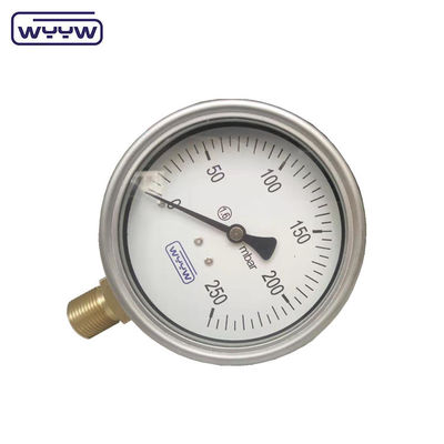 Prix du manomètre chinois en acier inoxydable à manettes de type 0-50 mbar capsule manomètre de basse pression