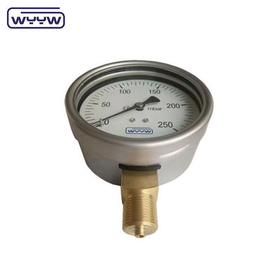 Capsule de l'usine de Chine manomètre de pression 100 mm mbar ss cas de connexion en laiton 1/2 &quot;bsp cmh2o manomètre de basse pression