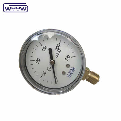 Capsule de l'usine de Chine manomètre de pression 100 mm mbar ss cas de connexion en laiton 1/2 &quot;bsp cmh2o manomètre de basse pression