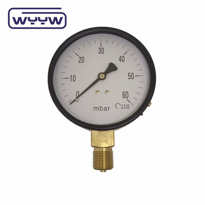 Manomètre bas SS 63 mm InH2O Manomètre de pression WC Mbar Manomètre de pression bas