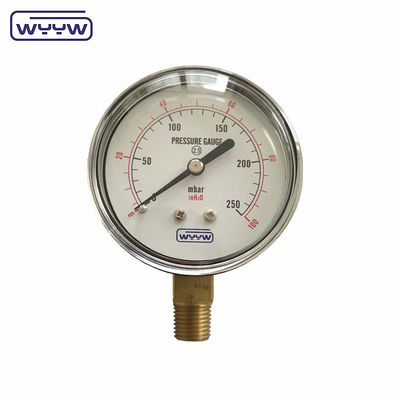 90mbar Capsule manomètre de pression en acier noir bas 60 mm Manomètre de type Bellow