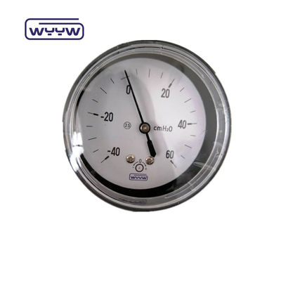 L'indicateur de pression de Bellows 60mm Inch2o Casse en acier noir Axial