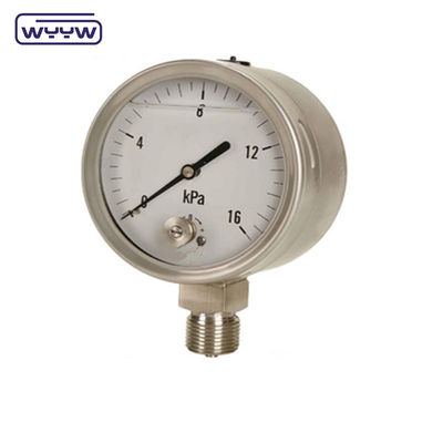 0-15 Kpa MmAq Capsule Pressure Gauge Connexion au fond en acier inoxydable