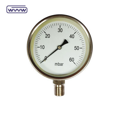 0-15 Kpa MmAq Capsule Pressure Gauge Connexion au fond en acier inoxydable
