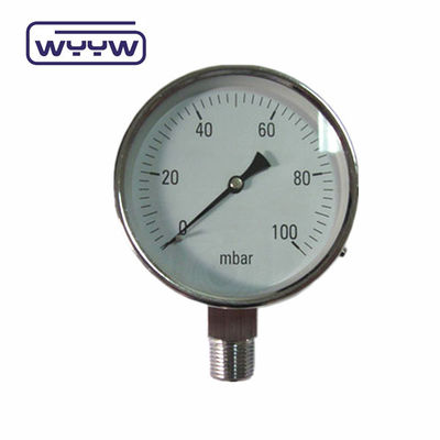 0-15 Kpa MmAq Capsule Pressure Gauge Connexion au fond en acier inoxydable