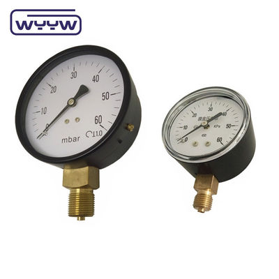 80 mm Kpa Mbar Basse-pression Manomètre à basse pression Connexion radiale