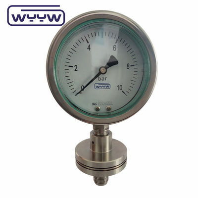 Manomètre industriel de 100 mm, fourre-tout de diaphragme, jaugeur de pression chimique