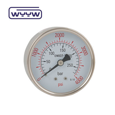 Utilisation à sec Pas d'huile Monture arrière manomètre de pression 160 Psi Air 60mm SS manomètre de pression