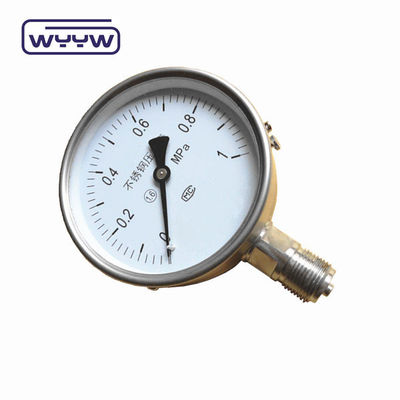 Y-100H n'utilise pas d'huile d'oxygène 100mm fond de haute précision M20X1.5 G1/2&quot; sec tout jauge de pression en acier inoxydable