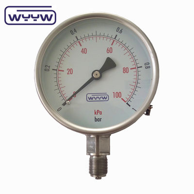 Éprouvette de pression en acier inoxydable sec 100 mm OEM ODM OBM personnalisé