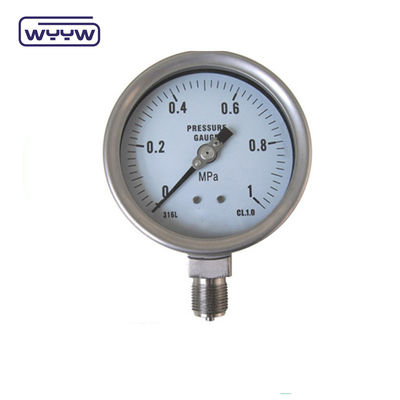 1/4&quot; Bsp 304 en acier inoxydable jauge de pression connexion inférieure 60 mm