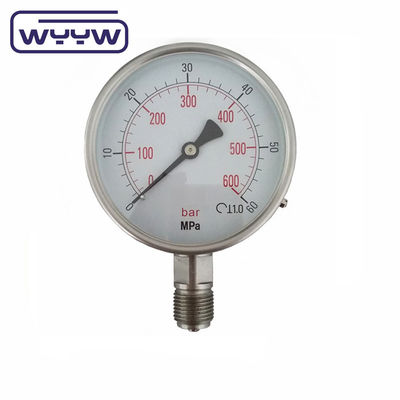 4&quot; Utilisez pas d'huile 100 mm Manomètre de pression de l'air Matériau en acier inoxydable