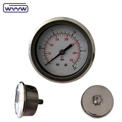 63 mm d'acier inoxydable, jaugeur de pression rempli de liquide, résistant aux chocs
