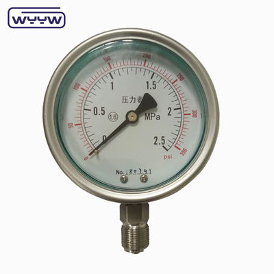 100 mm 4 pouces kgf/cm2 psi double échelle tout en acier inoxydable manomètre de pression d'huile fabricant en Chine