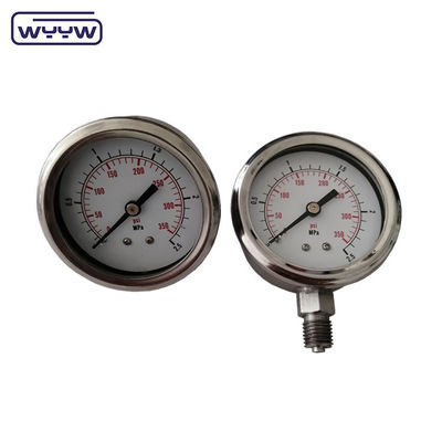 Manomètre à haute pression 1/4 &quot;BSP 2,5 pouces de remplissage d'huile en acier inoxydable 600bar manomètres de pression hydraulique
