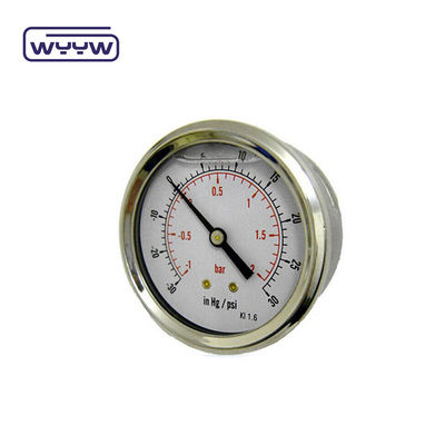 Manomètre axial de haute qualité MPa/bar/kg Connexion arrière 60mm plein 304ss jauge de pression en acier inoxydable