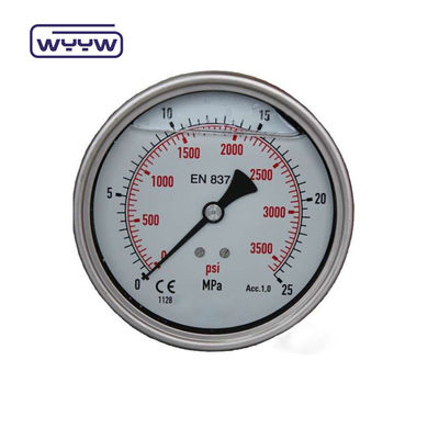 Manomètre axial de haute qualité MPa/bar/kg Connexion arrière 60mm plein 304ss jauge de pression en acier inoxydable
